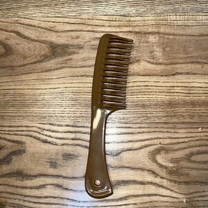 Vintage Double Row‎ Detangling Wide Tooth Handle Hair Comb Brown 8.25"